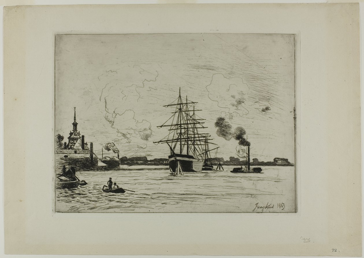 O antigo porto de Roterdã de Johan Barthold Jongkind
