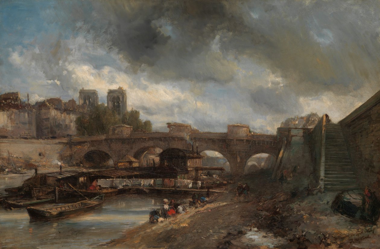 O Pont Neuf, 1849-50. de Johan Barthold Jongkind