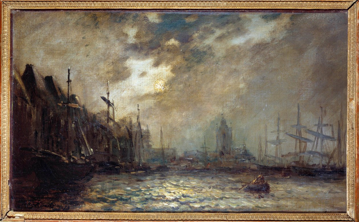 A Pintura do Porto de Roterdão por Jean Barthold Jongkind (1819-1891) 1873 Charleville, Musee Rimbaud de Johan Barthold Jongkind
