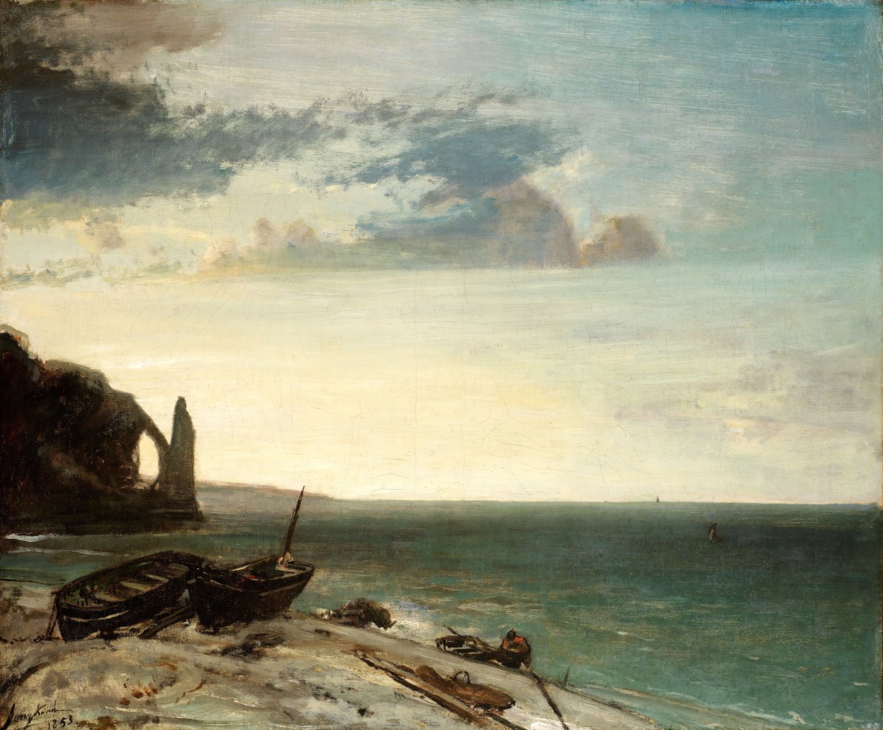 O Mar em Etretat, 1853. de Johan Barthold Jongkind