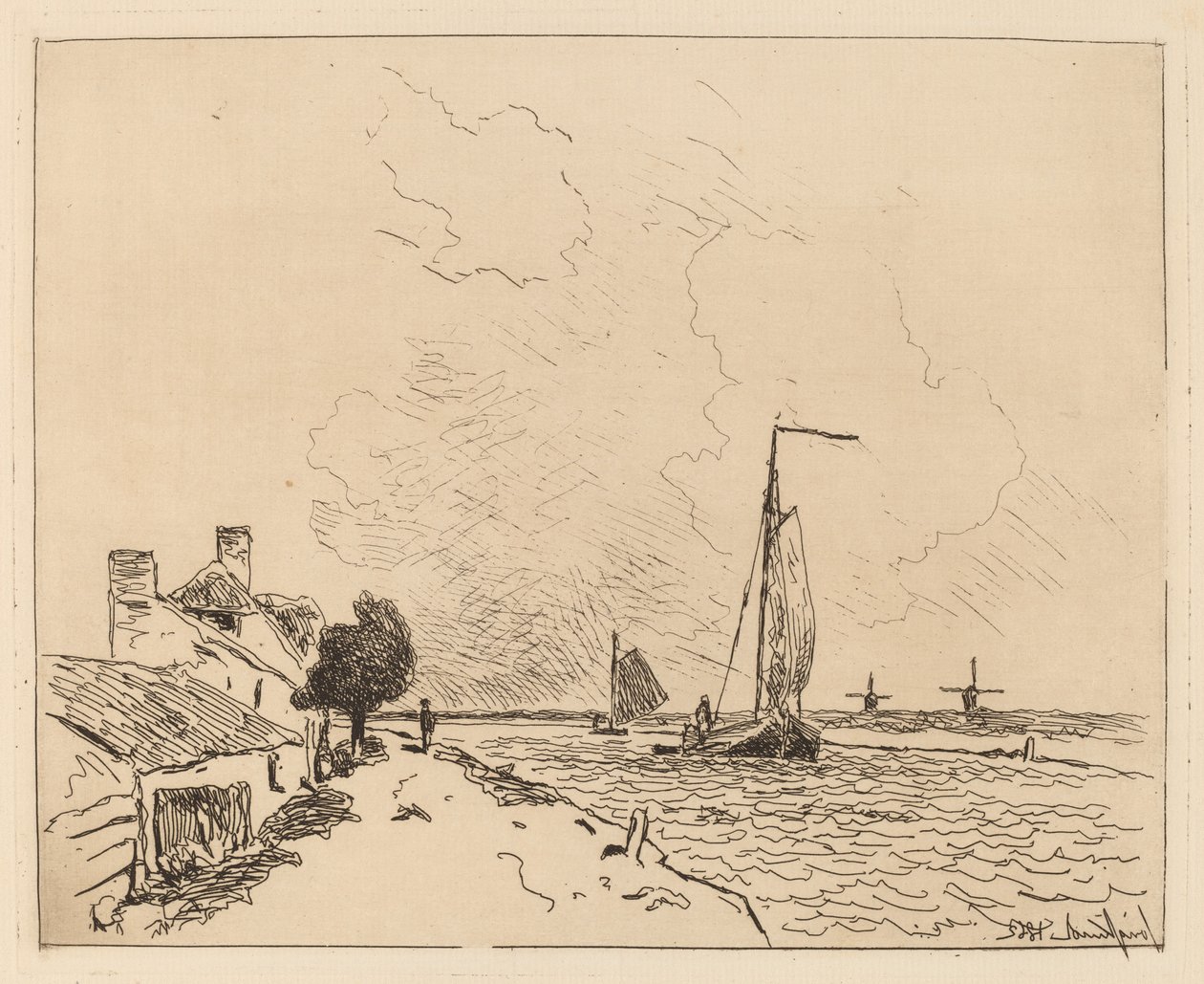 Dois barcos à vela de Johan Barthold Jongkind