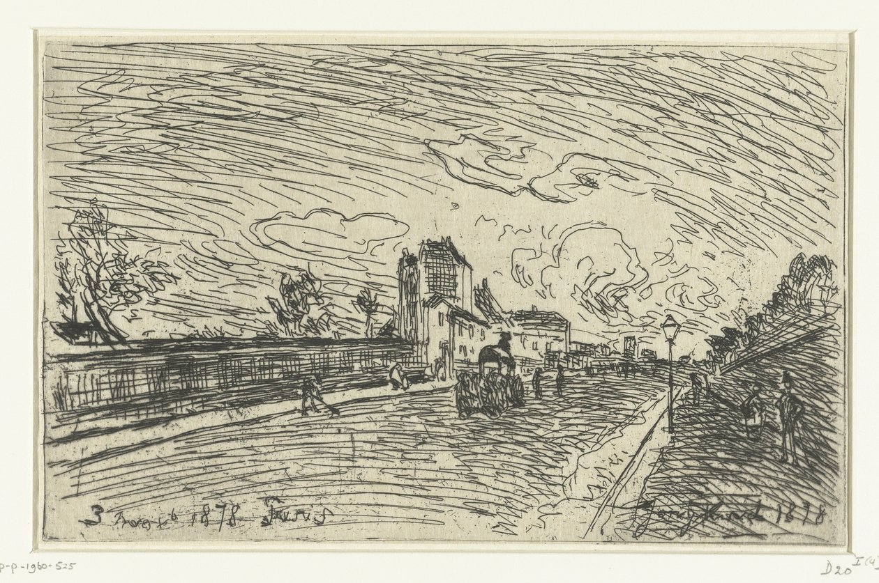 Saída do Hospital Cochin (Faubourg Saint-Jacques, Paris) de Johan Barthold Jongkind