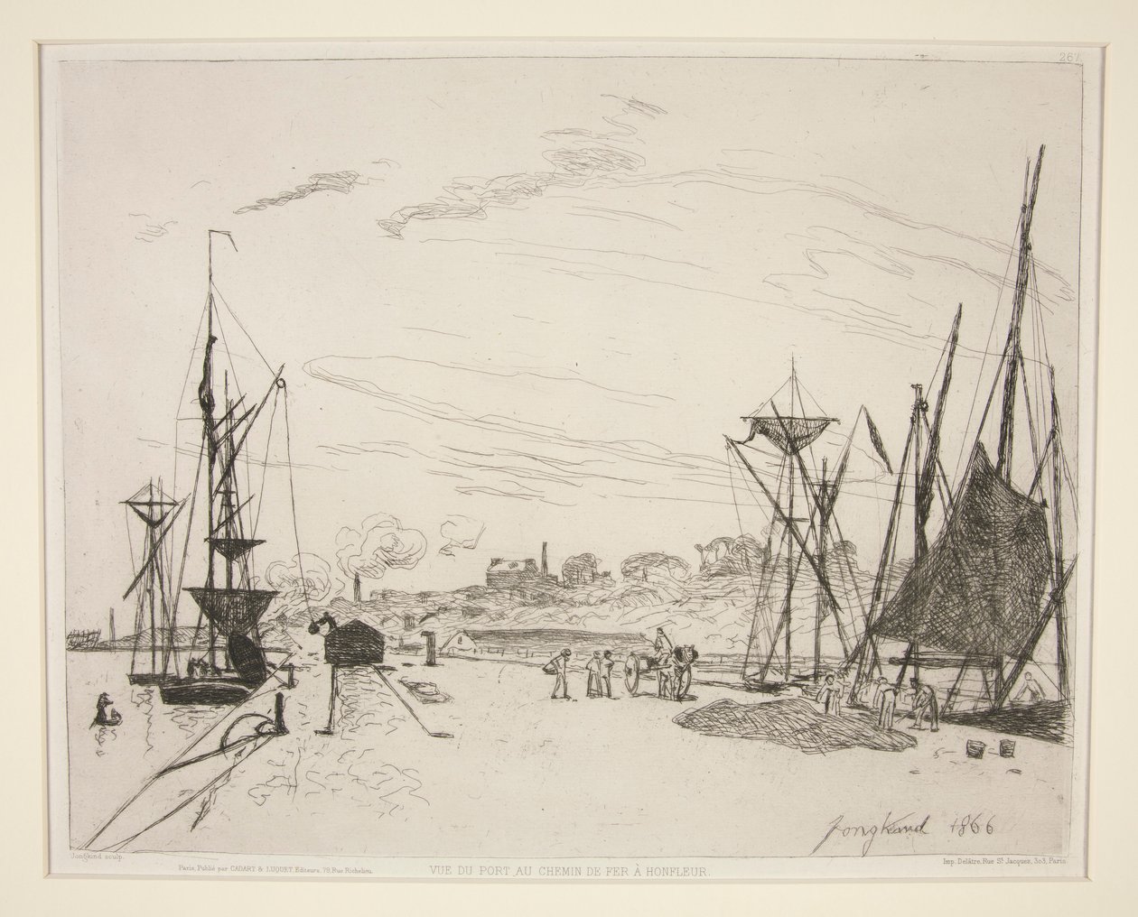 Vista do Porto para a Ferrovia? Honfleur (Vista do Porto da Ferrovia de Honfleur) de Johan Barthold Jongkind