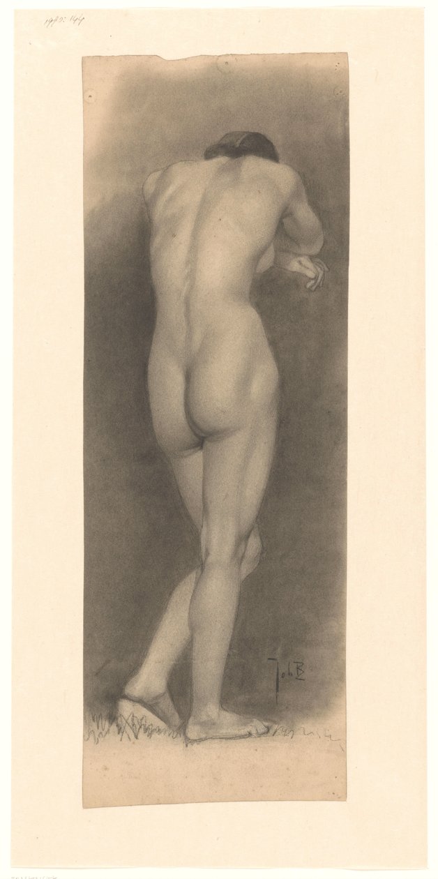 Nu feminino em pé, visto de trás de Johan Braakensiek