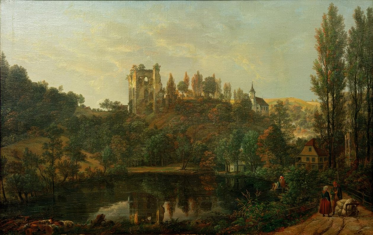 Vista da ruína do castelo de Tharandt de Johan Christian Dahl