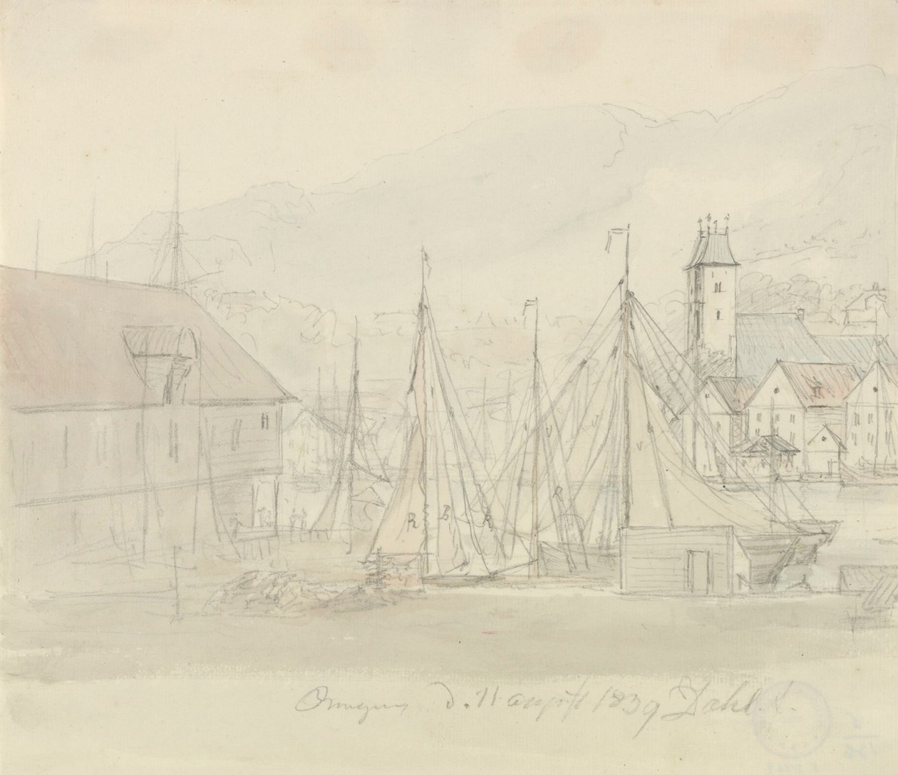 Porto de Bergen de Johan Christian Dahl
