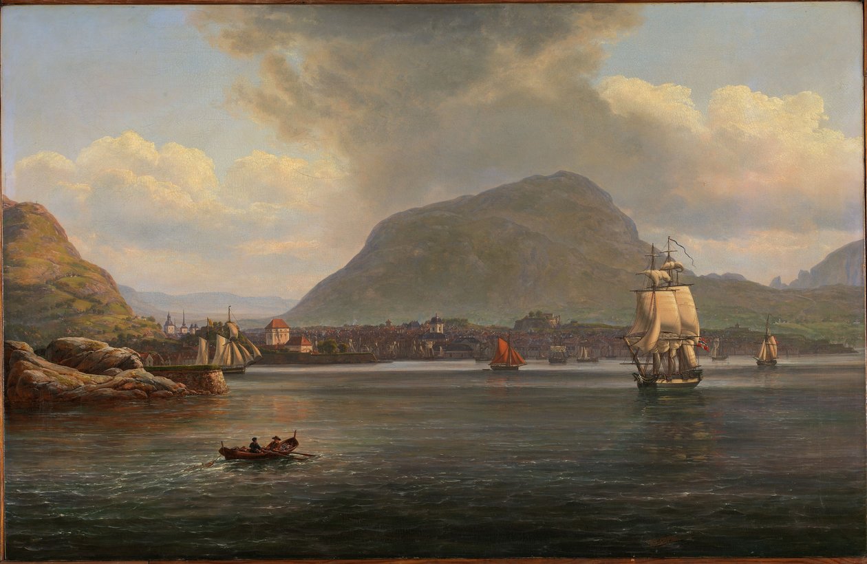 Bergen vista do acesso norte de Johan Christian Dahl