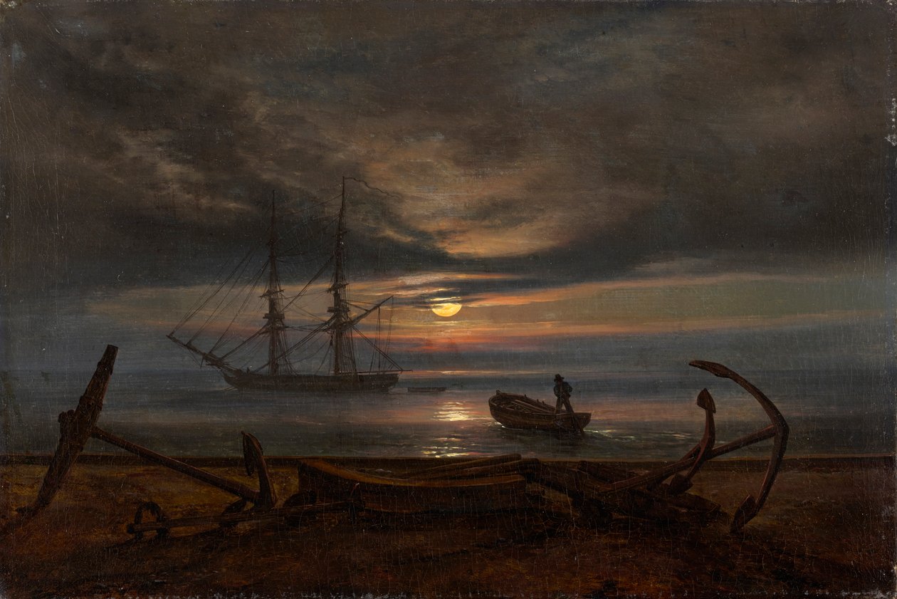 Costa dinamarquesa ao luar de Johan Christian Dahl