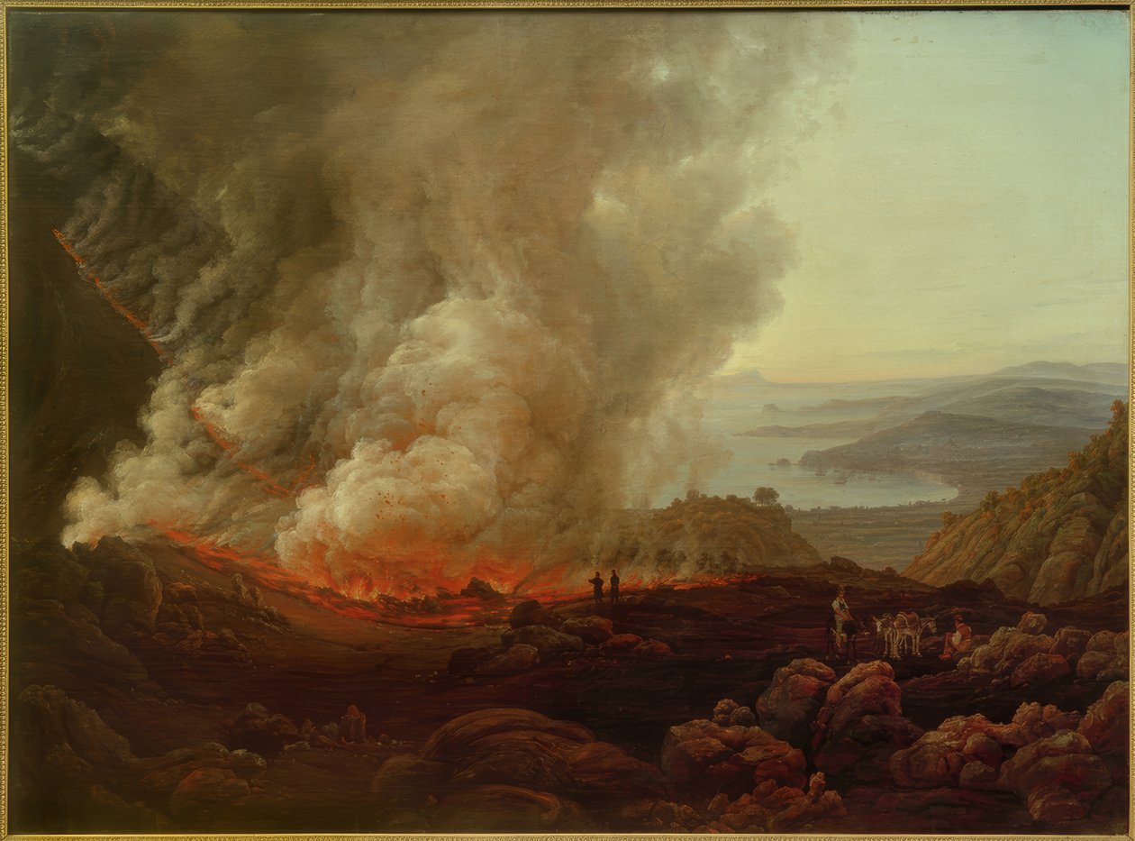 A erupção do Vesúvio, dezembro de 1820 - pintura v. J.Ch. Dahl de Johan Christian Dahl