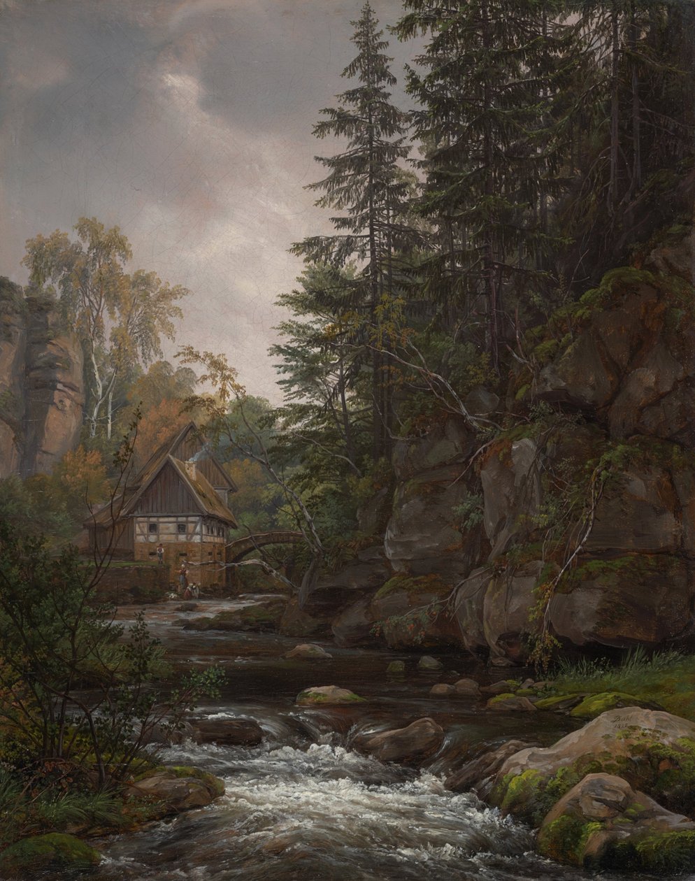 A Lochmühle na Grund de Liebethaler de Johan Christian Dahl