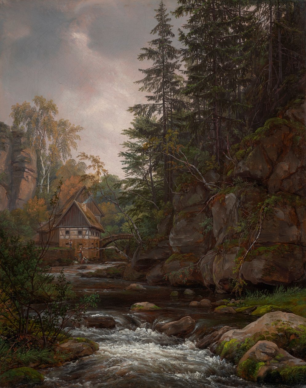 O moinho Lochmühle no vale de Liebethal de Johan Christian Dahl