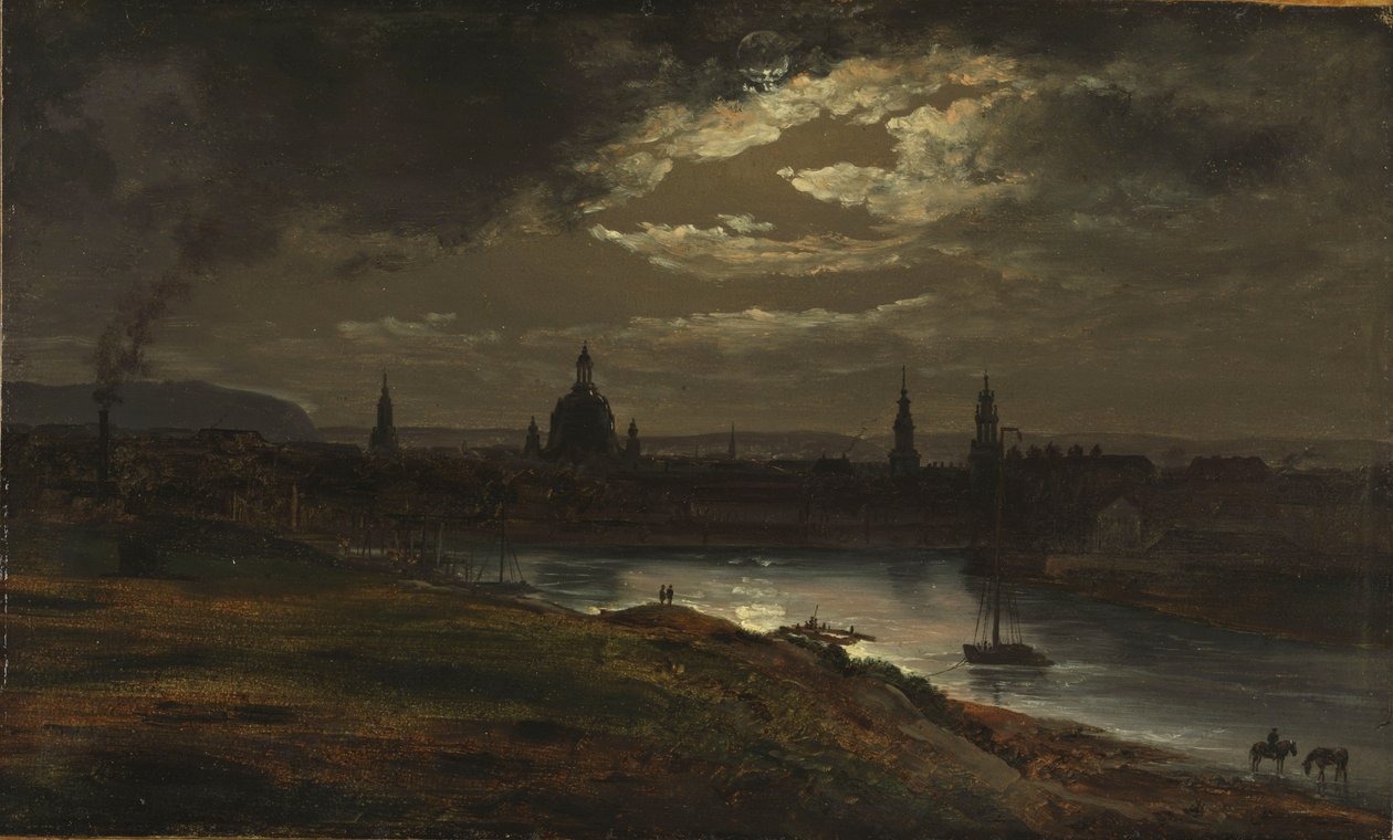 Dresden à luz da lua de Johan Christian Dahl