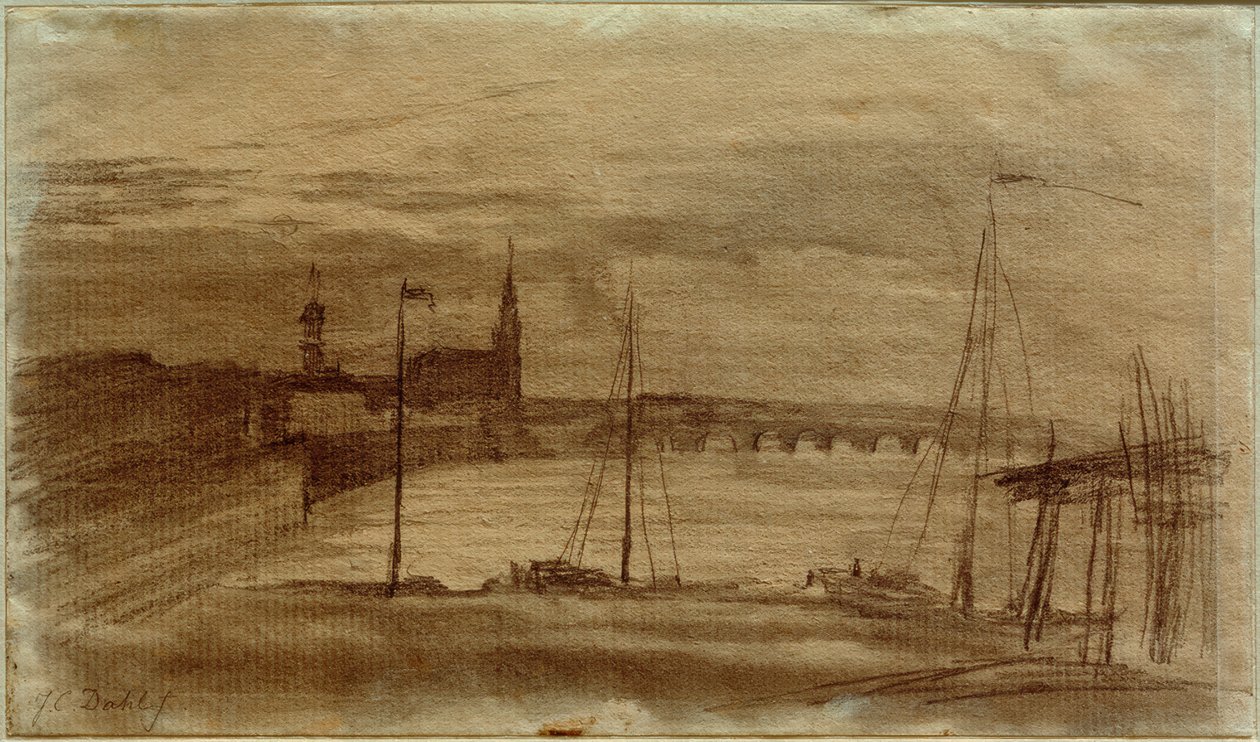 Design para uma pintura "Dresden ao luar" de Johan Christian Dahl