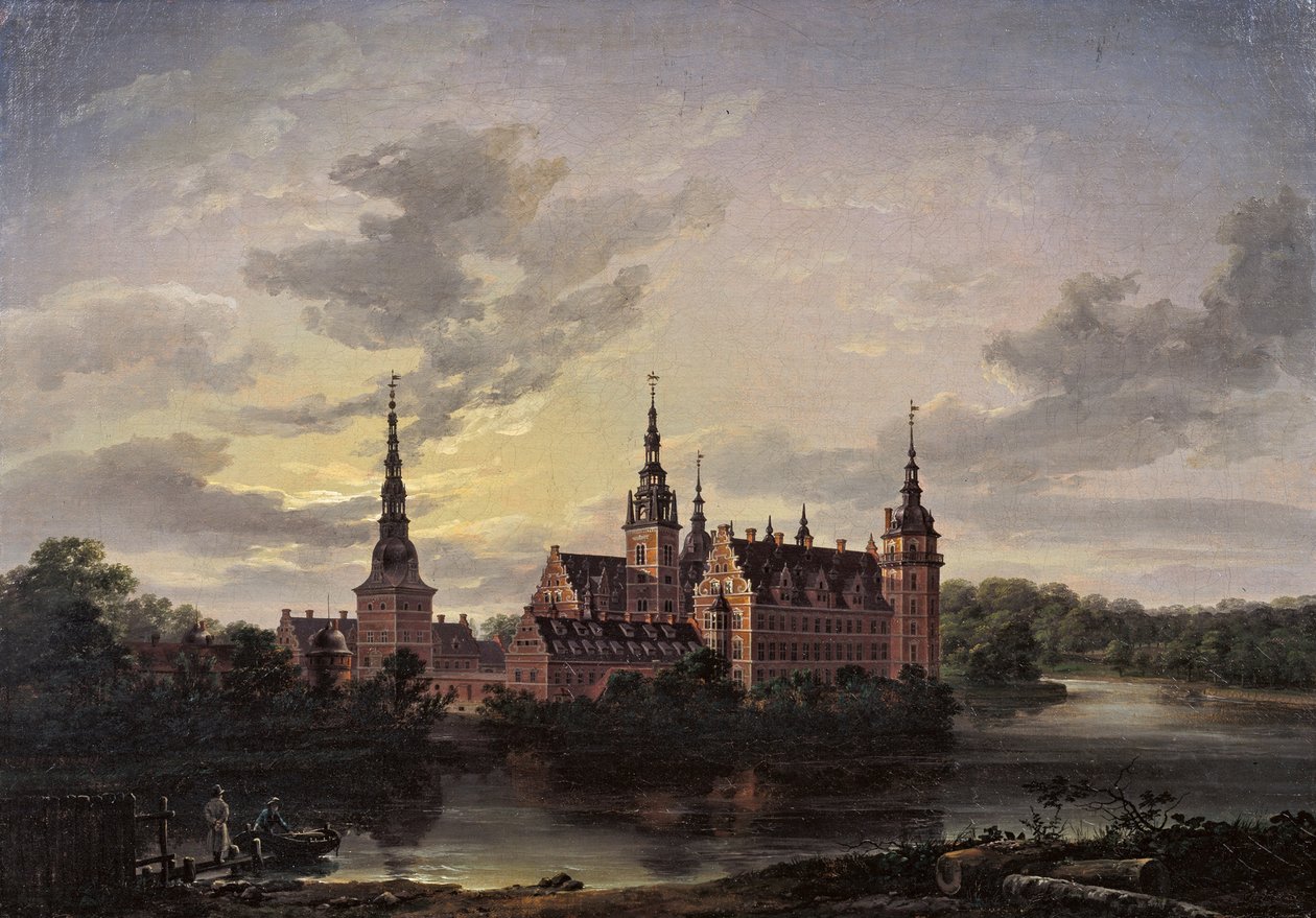 Castelo de Frederiksborg pelo luar, 1817. de Johan Christian Dahl