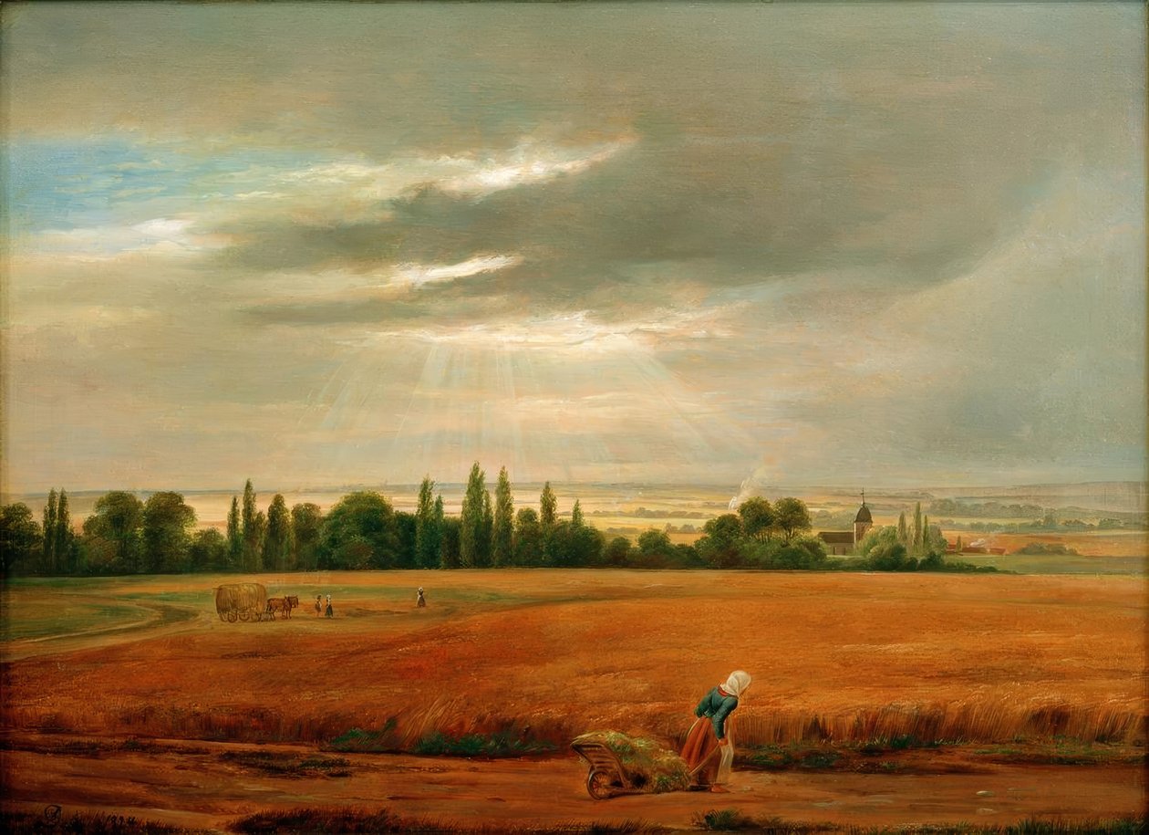 Campos de grãos perto de Dresden de Johan Christian Dahl