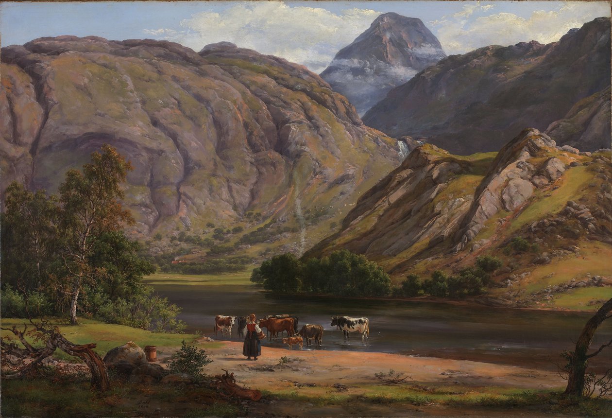 Isdalen em Svartediket, perto de Bergen de Johan Christian Dahl