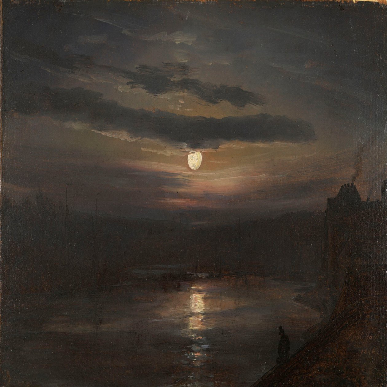 Luar sobre o Elba de Johan Christian Dahl
