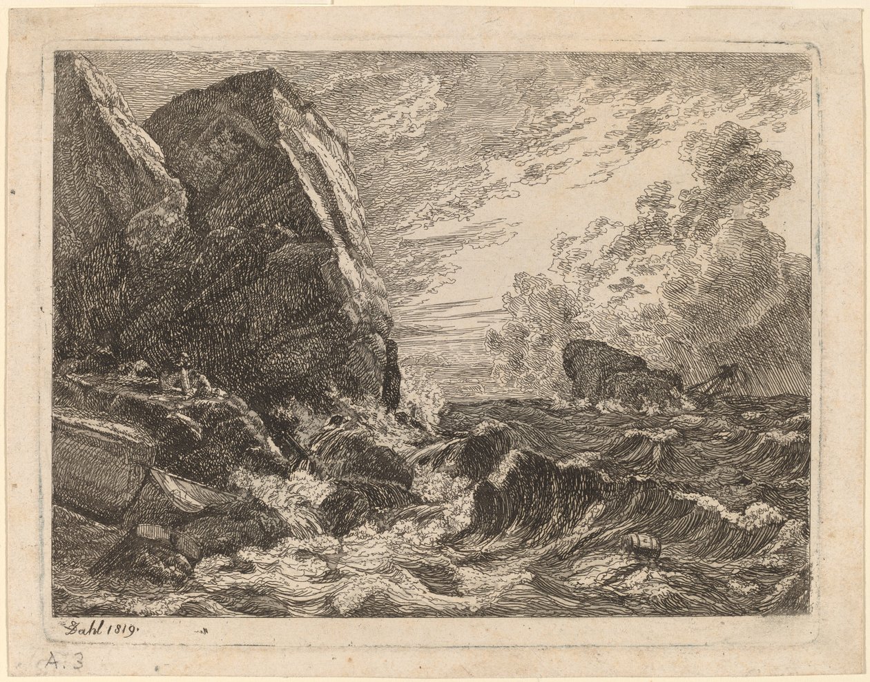Costa norueguesa durante uma tempestade de Johan Christian Dahl