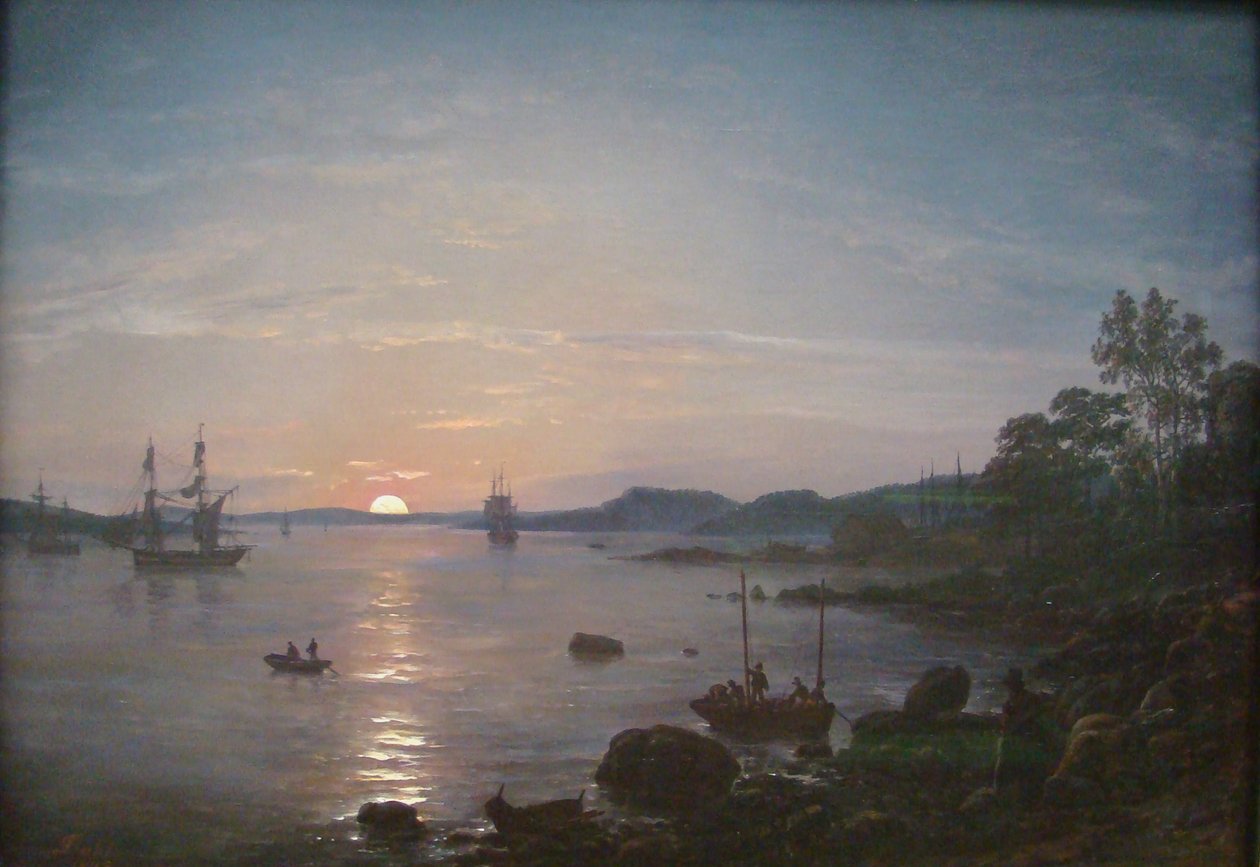 Norueguês:  Fjord på Holmestrand Fjord at Holmestrand de Johan Christian Dahl