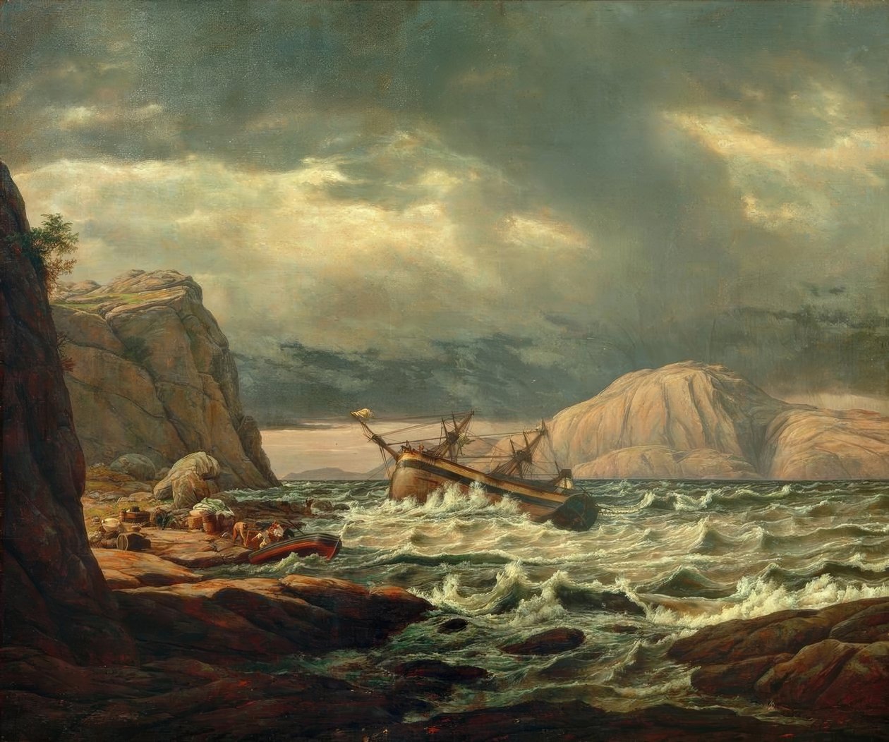 Naufrágio na costa norueguesa de Johan Christian Dahl