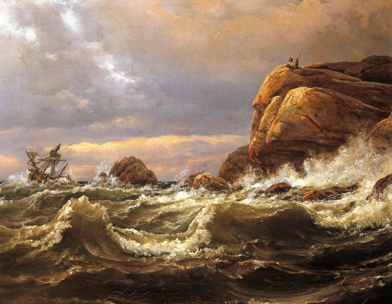 Naufrágio na costa entre Larvik e Fredriksvern de Johan Christian Dahl