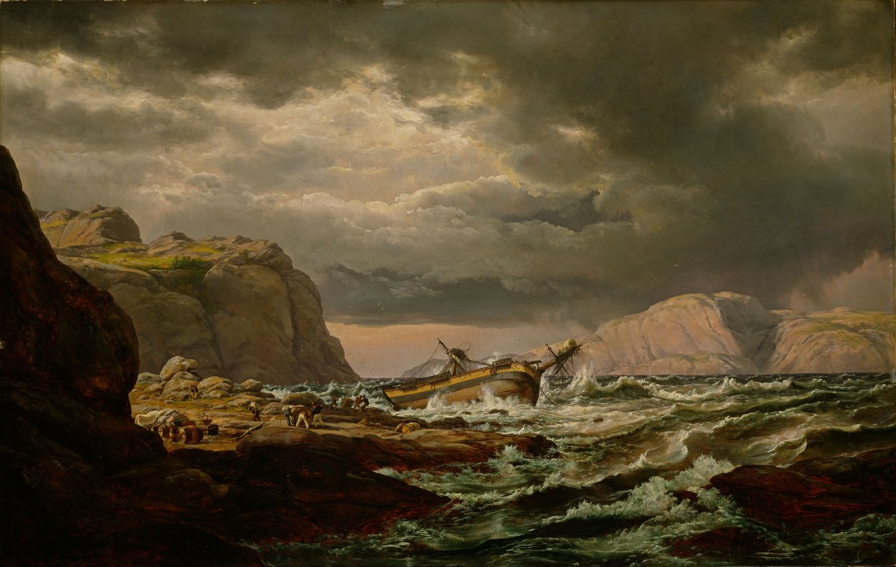 Naufrágio na costa norueguesa de Johan Christian Dahl
