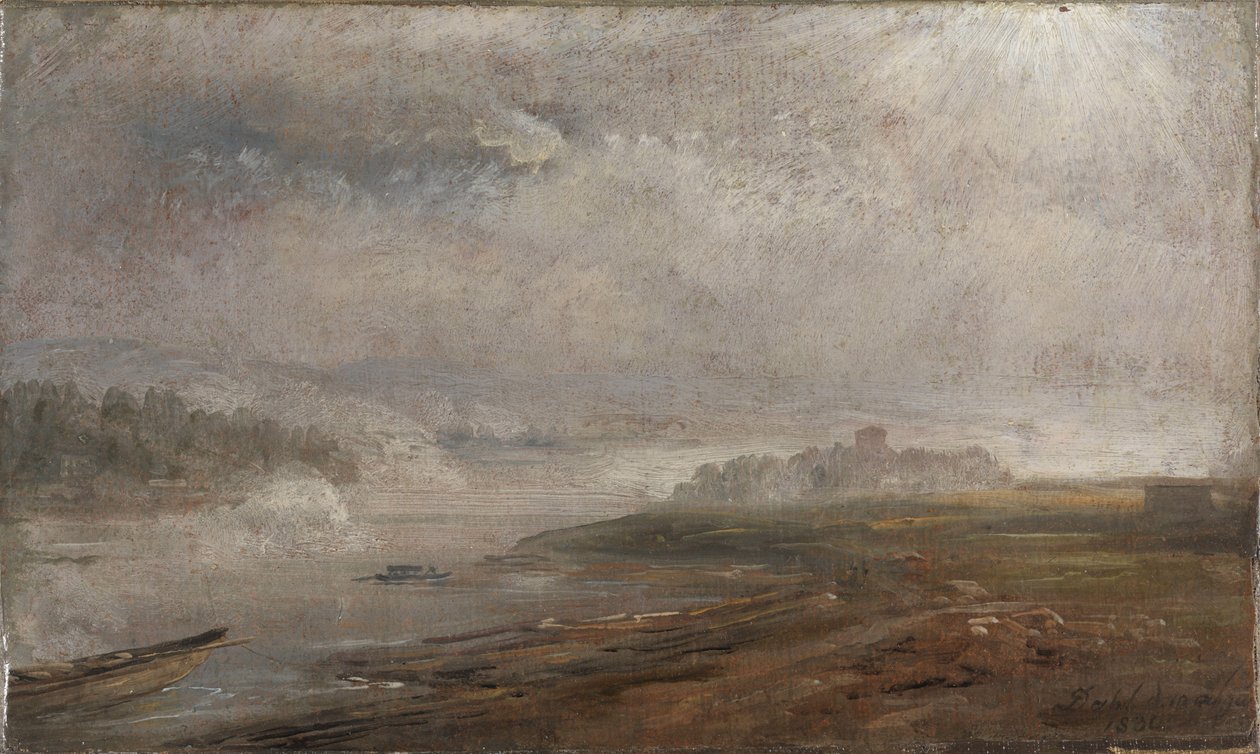 O Elba numa manhã de nevoeiro de Johan Christian Dahl