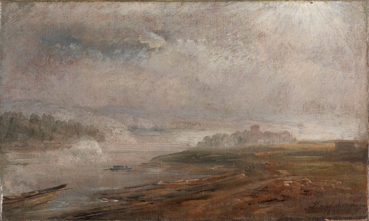 O Elba numa manhã enevoada de Johan Christian Dahl
