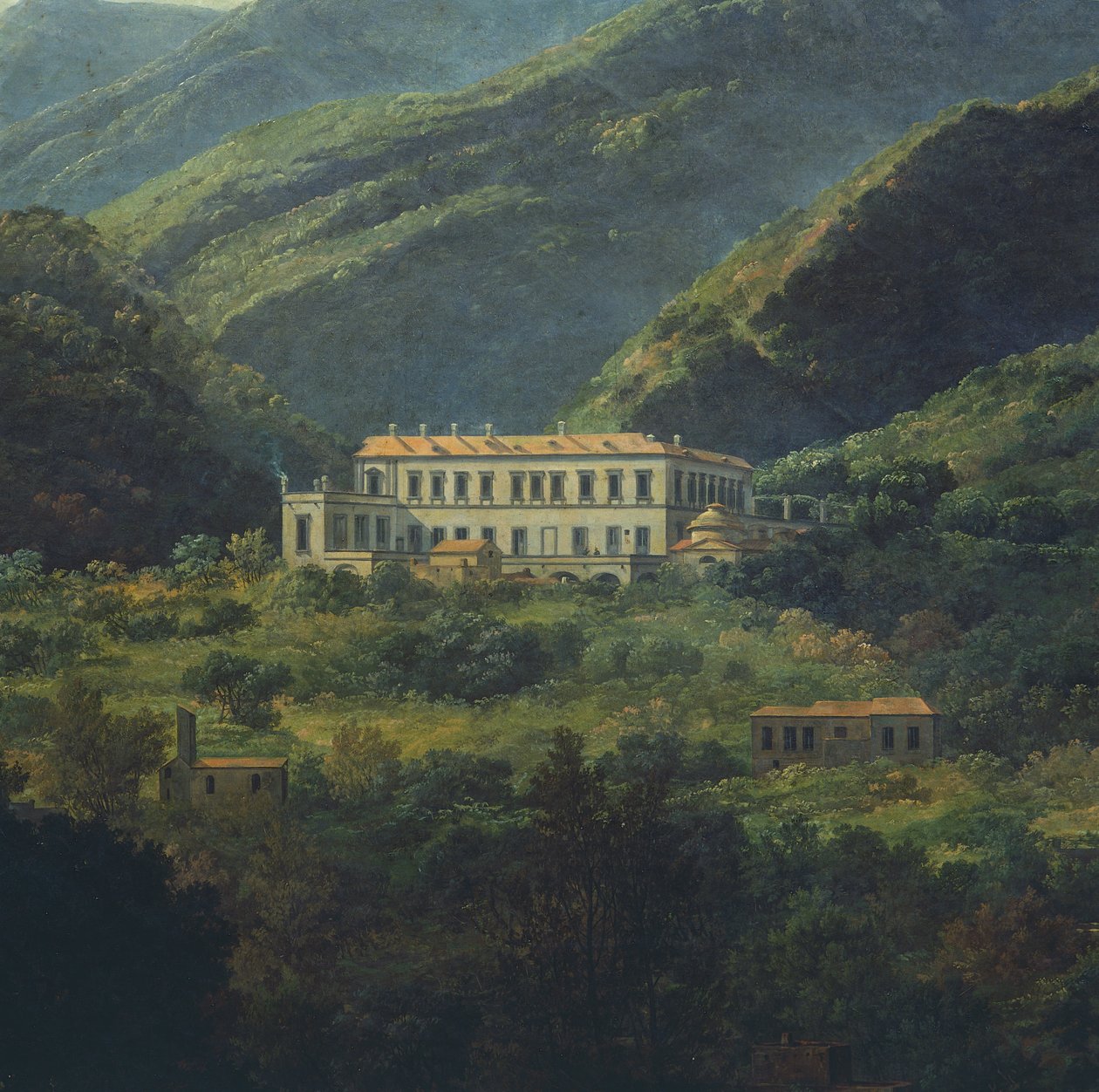 O Palácio Real de Quisisisana, perto de Nápoles, por Johan Christian Clausen Dahl (1788-1857), Itália de Johan Christian Dahl