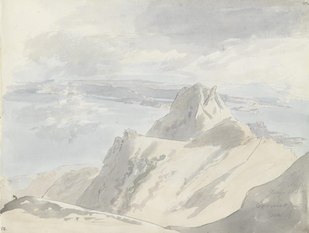 Vista sobre o golfo de Nápoles a partir do Monte Epomeo, Ísquia de Johan Christian Dahl