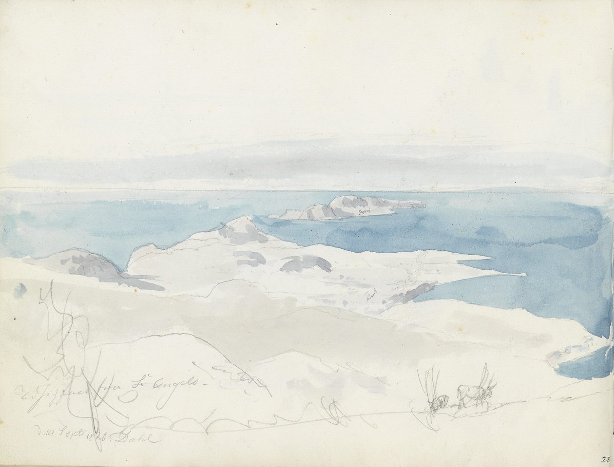 Vista sobre o Golfo de Nápoles a partir do Monte São Angelo de Johan Christian Dahl
