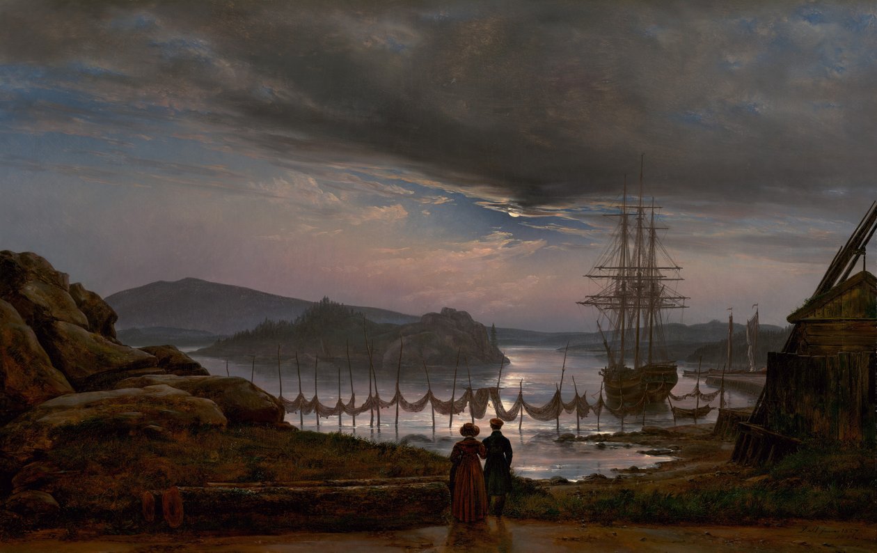 Vista de Vaekero perto de Christiania de Johan Christian Dahl