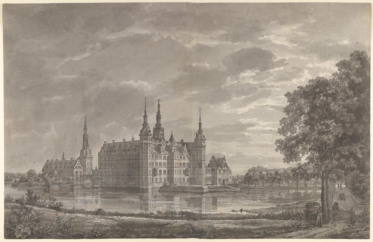 Vista do Castelo de Frederiksborg a partir do nordeste de Johan Christian Dahl