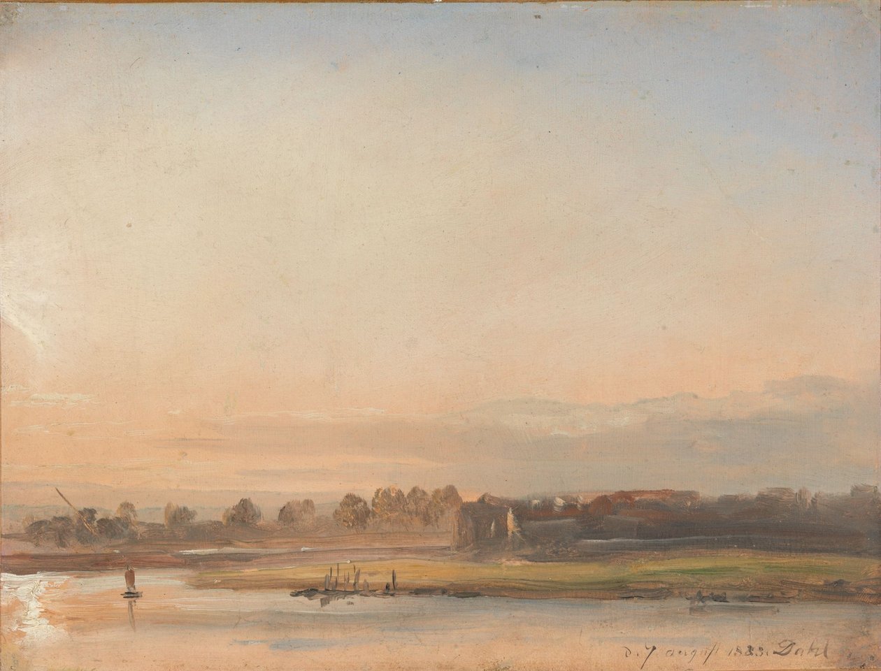 Vista do rio Elba de Johan Christian Dahl