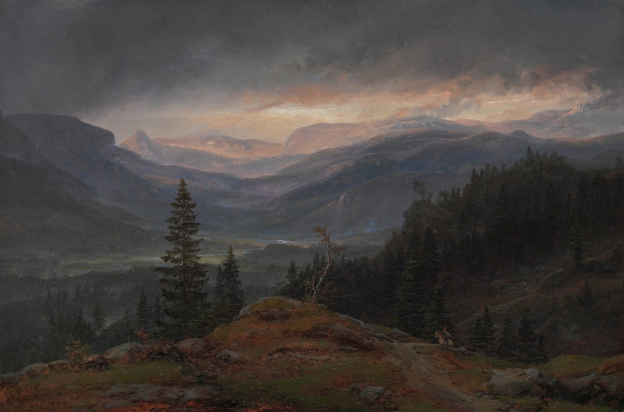 Vista sobre Hallingdal, 1844. de Johan Christian Dahl