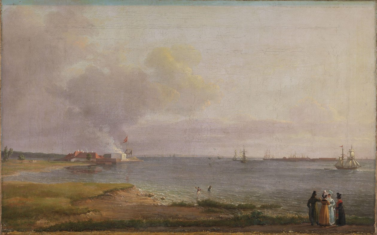 Vista sobre Øresund perto da fábrica de cal de Johan Christian Dahl