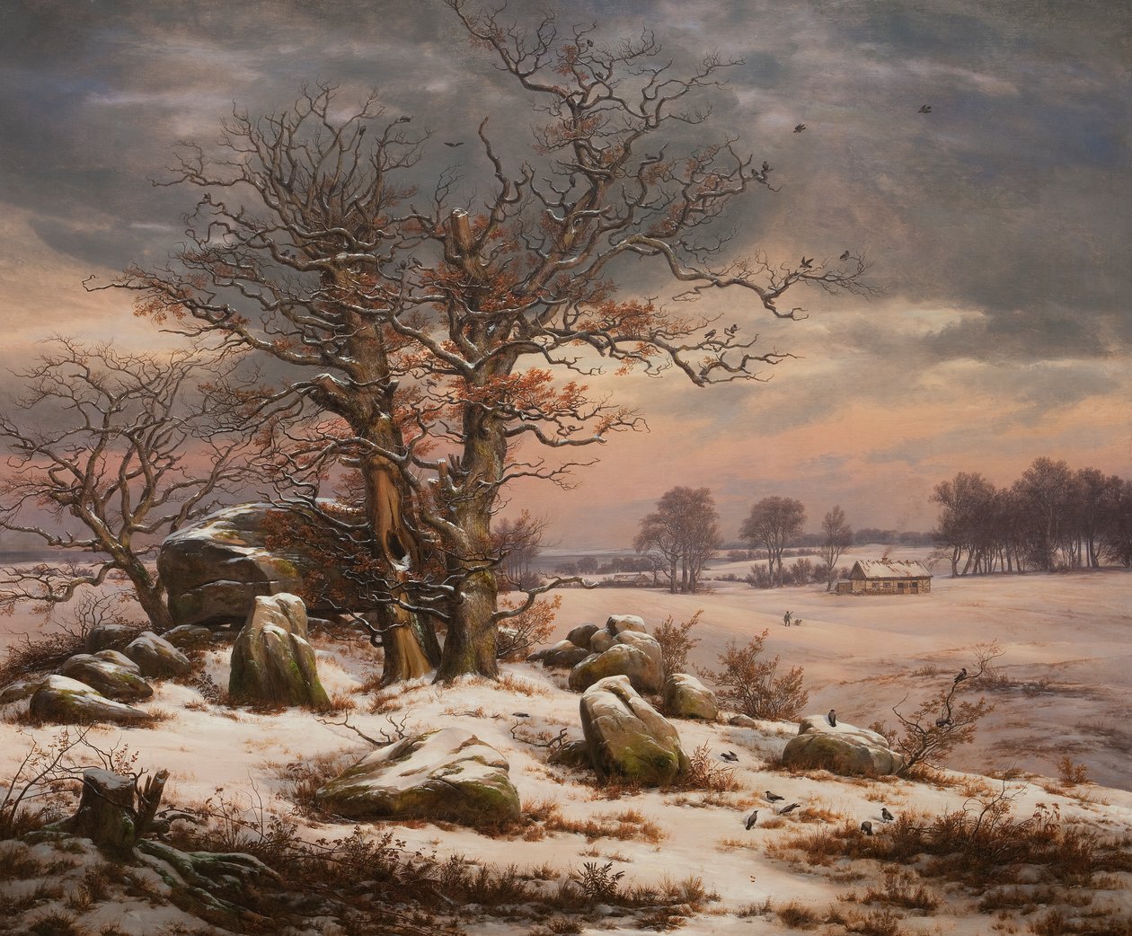 Paisagem De Inverno. Perto de Vordingborg de Johan Christian Dahl