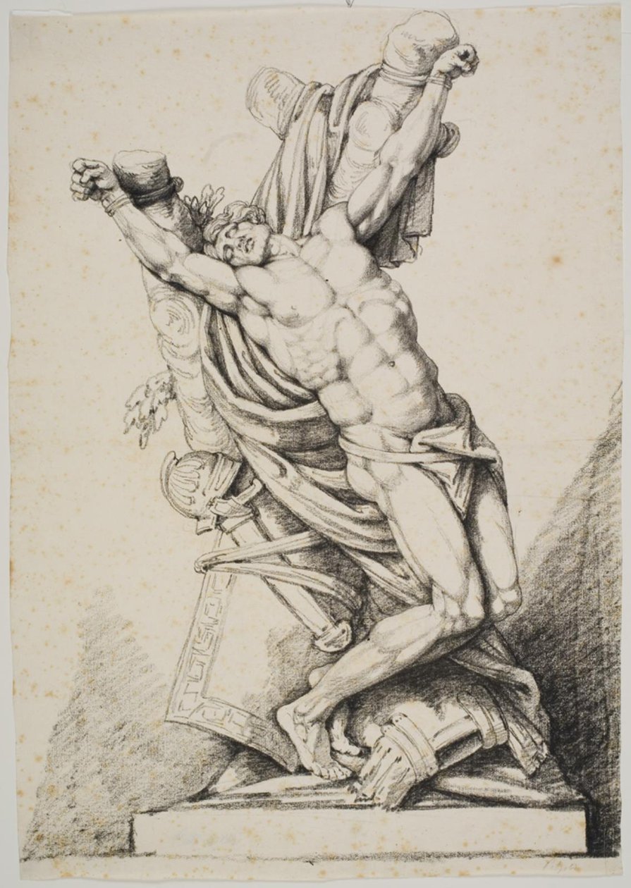 Guerreiro nu amarrado a uma árvore (Spartacus?) de Johan Christoph Petzold