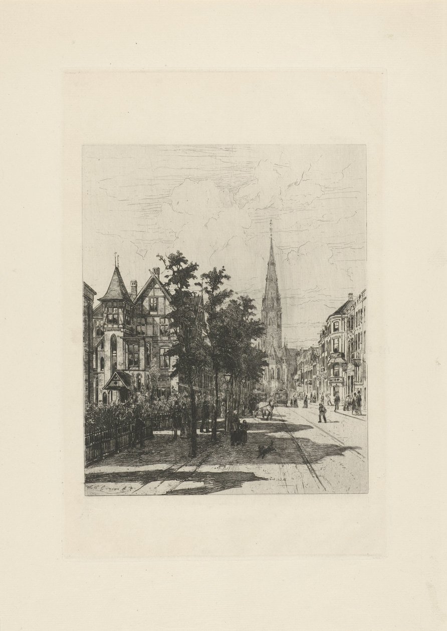 Vista da Vondelstraat em Amsterdã de Johan Conrad Greive