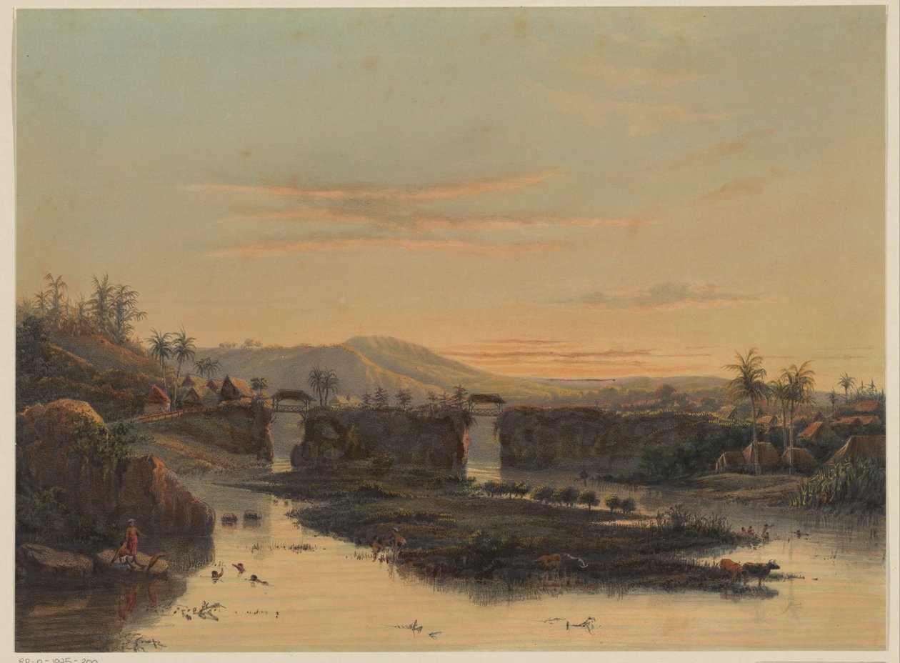 Vista dos arredores de Batavia
Paisagem na periferia de Batavian (título sobre o objecto) de Johan Conrad Greive