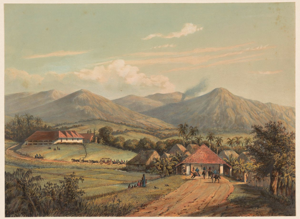 Vista da estrada entre Buitenzorg e Preanger
A estrada principal de Buitenzorg para a regência de Preanger. (título sobre o objecto) de Johan Conrad Greive