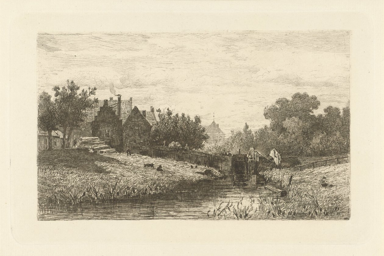 Vista de uma fechadura de Johan Conrad Greive