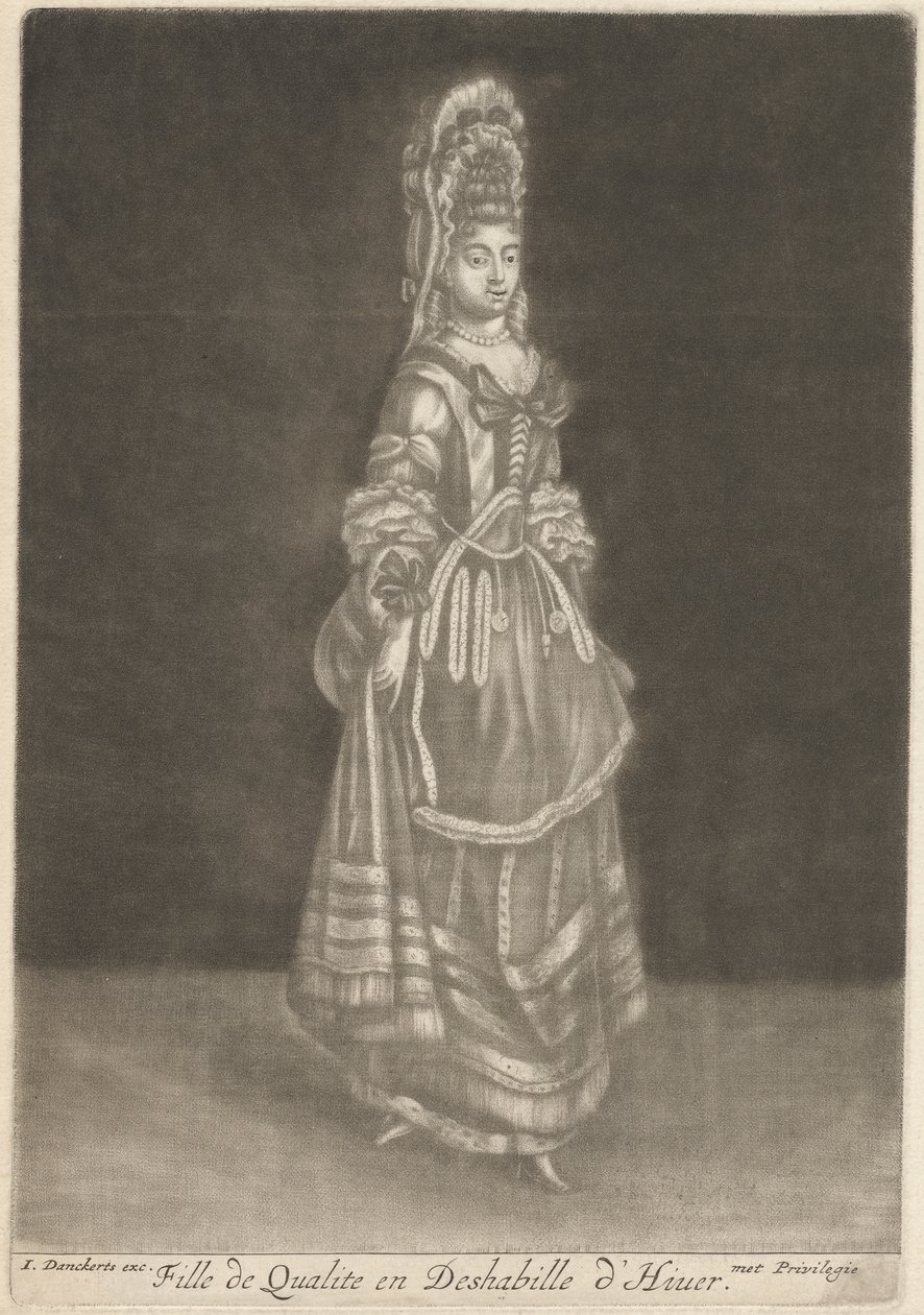 Rapariga de Qualidade em Vestido de Inverno de Johan Danckerts