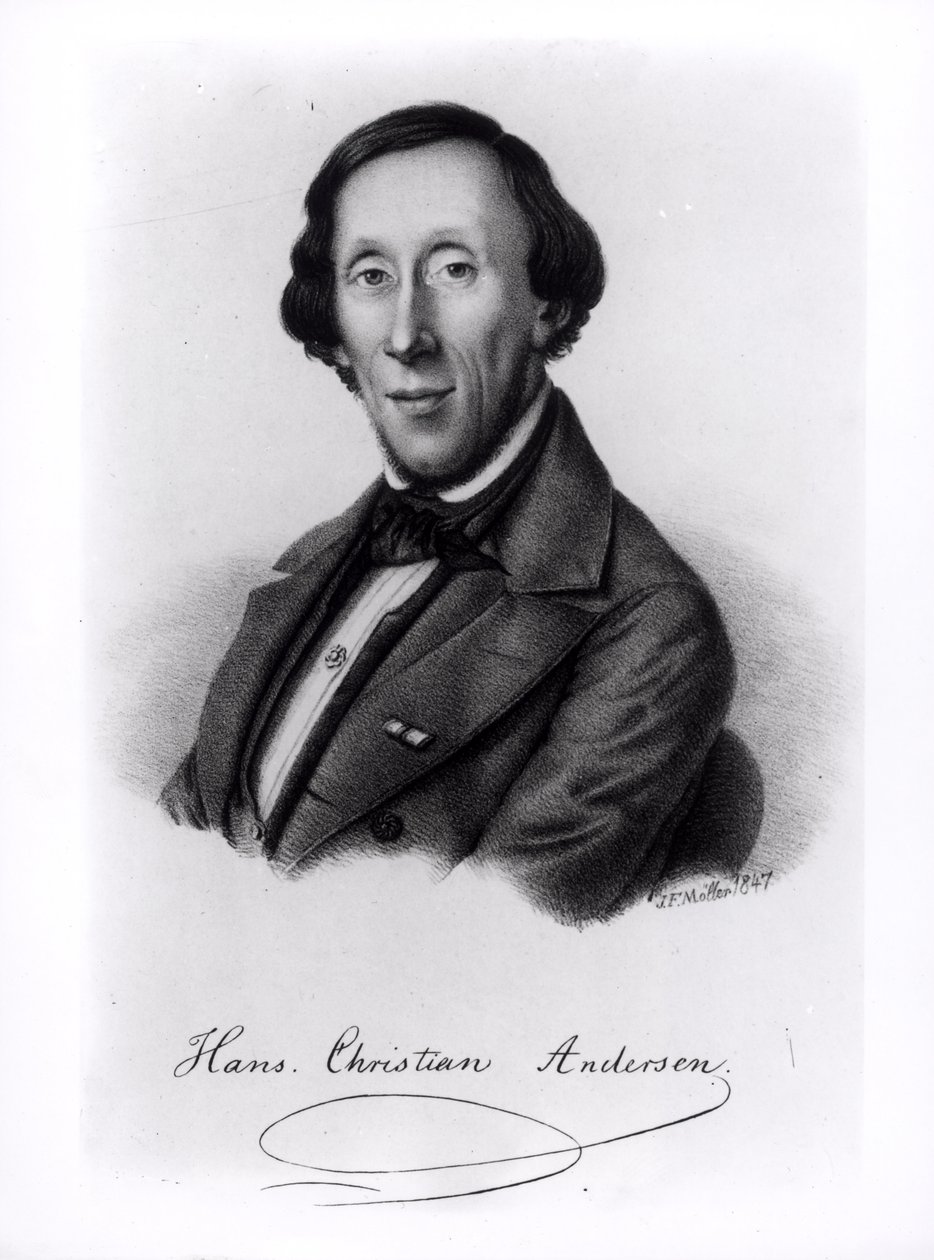 Retrato de Hans Christian Andersen (1805-1875) de Johan Frederick Moller