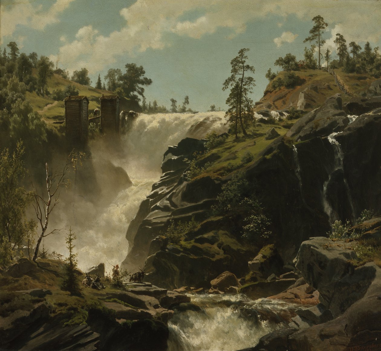 paisagem com cachoeira de Johan Fredrik Eckersberg