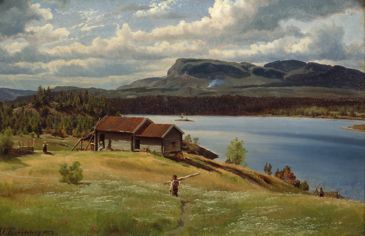 Pequena propriedade com a vida quotidiana de Johan Fredrik Eckersberg