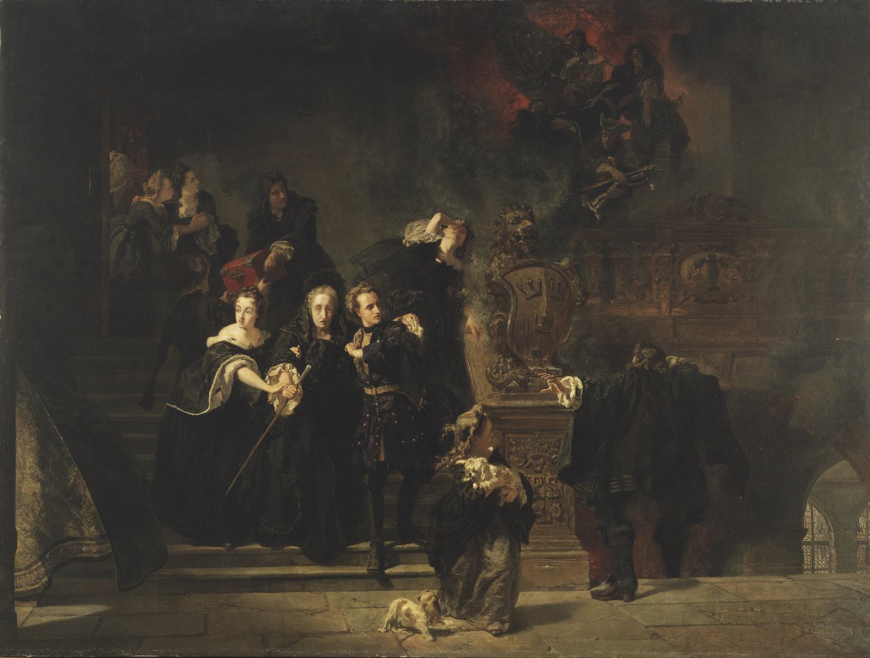 O fogo no palácio real, Estocolmo, 7 de maio de 1697, 1862-66 de Johan Fredrik Hockert