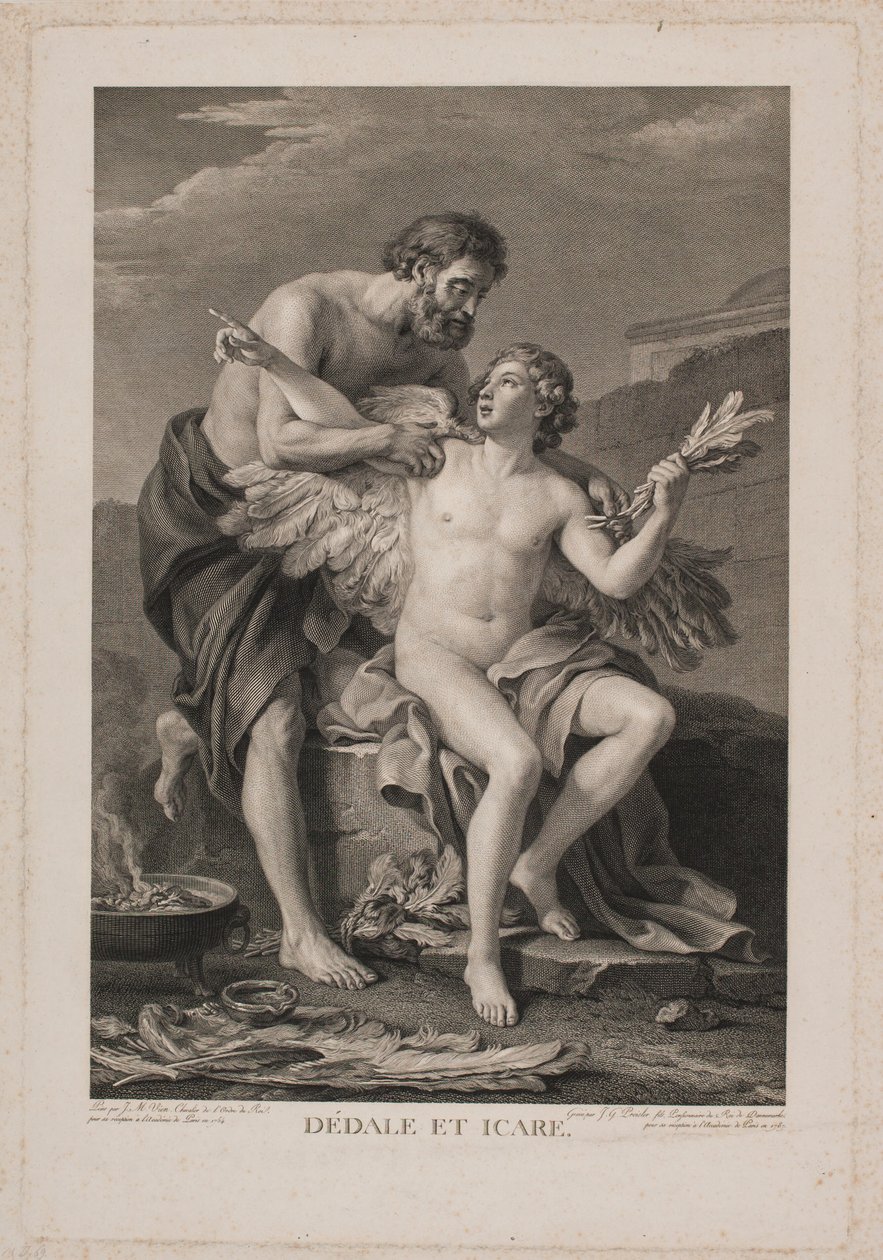 Dédalo e Ícaro de Johan Georg Preisler