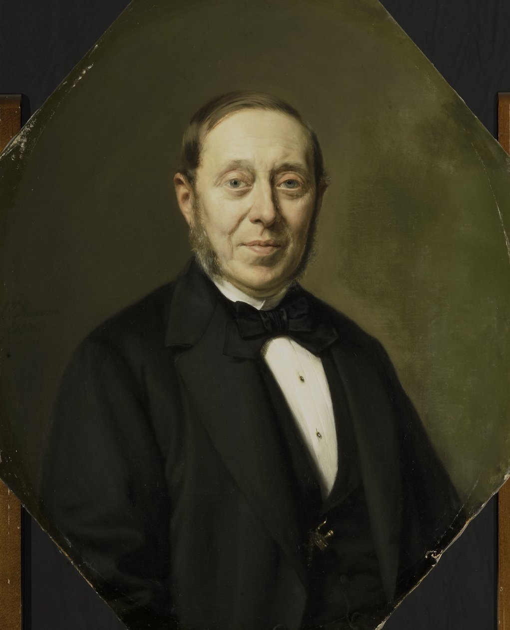 Retrato de Johannes Cornelis van Pappelendam (1810-1884). Artista e Negociante de Arte. Superintendente do Museu Van der Hoop de Johan Heinrich Neuman
