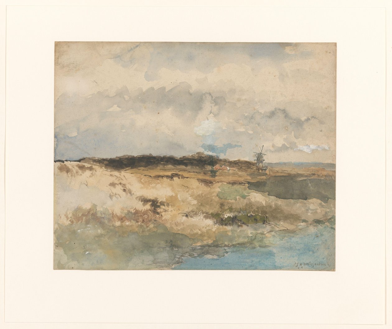 Vista do Dekkersduin perto de Haia de Johan Hendrik Weissenbruch (signed by artist)